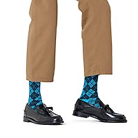 MINI ARGYLE JAQUARD SOCK BLEU - Happy Socks